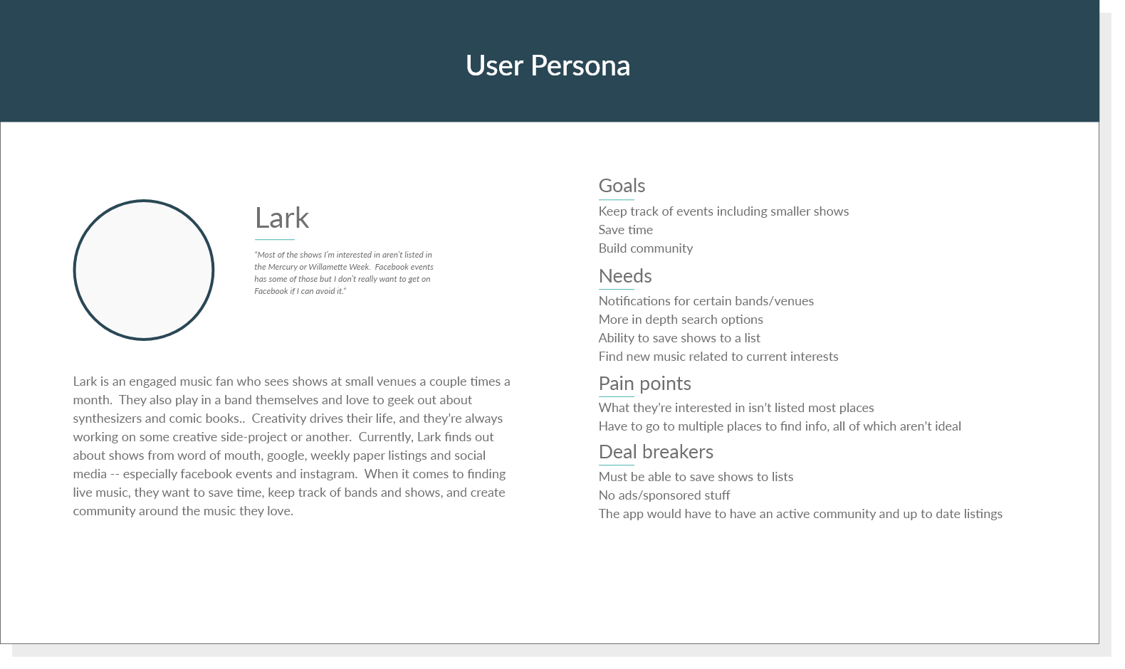 user persona